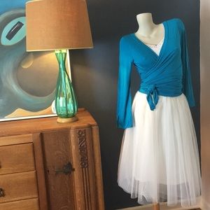 NWT Perfect Wrap Yoga Cardigan Blue OS